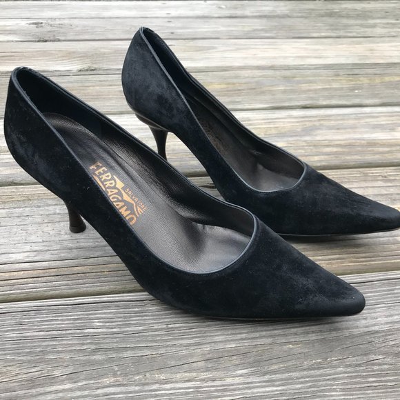 Salvatore Ferragamo Women Heels Suede Point Toe Pu - Picture 2 of 12